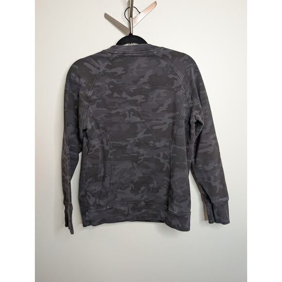 Lululemon Scuba Crew size 8 Incognito Camo Grey Black Pullover Sweatshirt - Picture 6 of 9